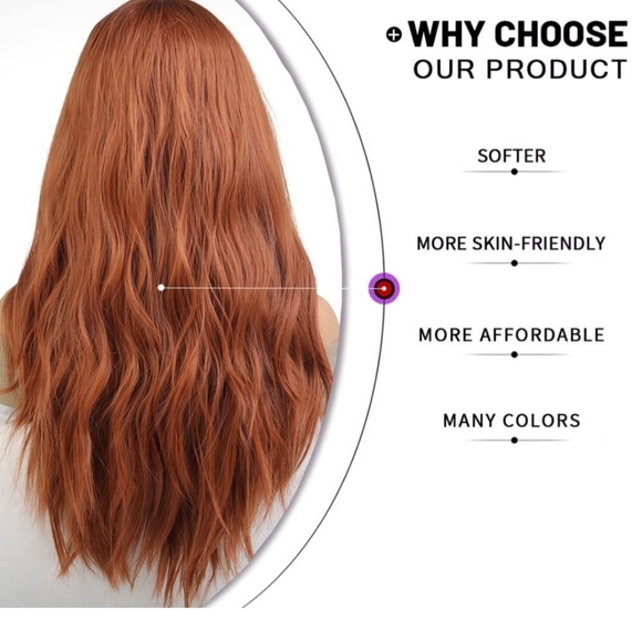 24" New Auburn Synthetic Long wavy Wig - Picture 3 of 4